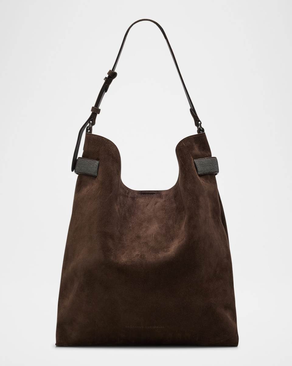 Essence Large Suede Hobo Bag